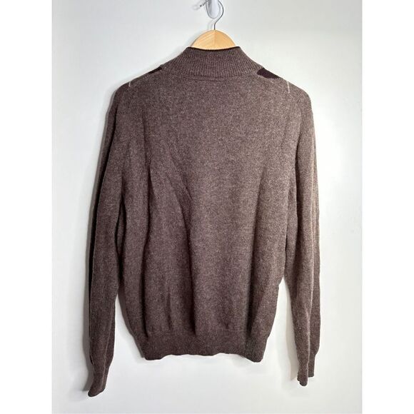 Jos A Bank Sweater Mens Argyle Lamb’s Wool Executive Collection Size Medium Brow - Picture 4 of 7